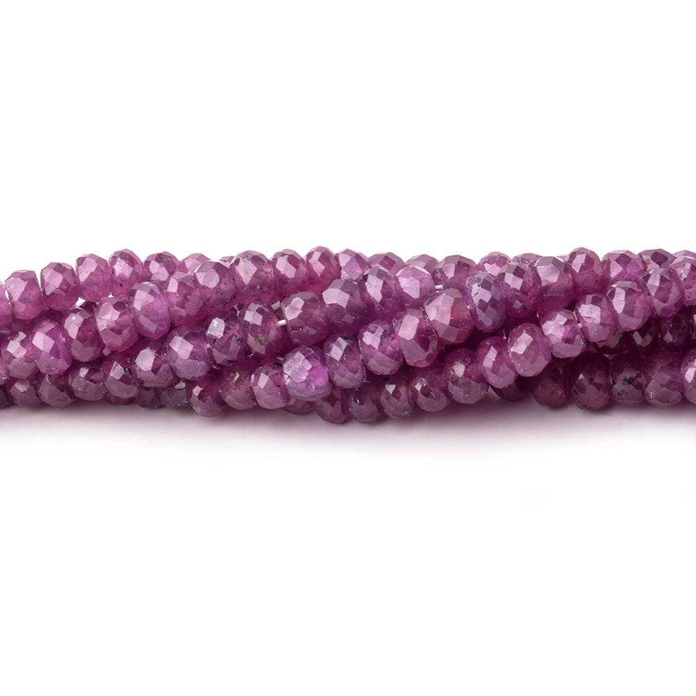 3-4mm Natural Star Ruby Faceted Rondelle Beads 17 inch 187 pieces (ONLINE ORDER ONLY)