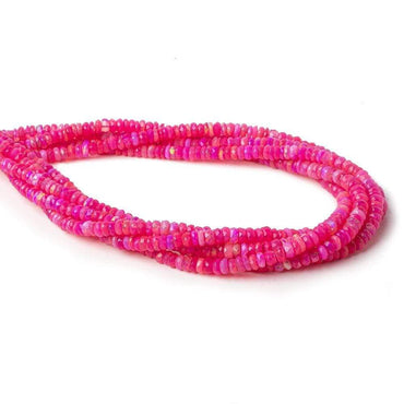 3-4mm Pink Opal Faceted Rondelles 17 inch 225 color treated beads AA (ONLINE ORDER ONLY)