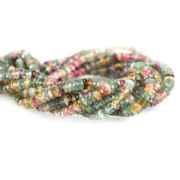 3-4mm Rainbow and Indicolite Tourmaline Faceted Rondelle 16 inch 275 Beads (ONLINE ORDER ONLY)