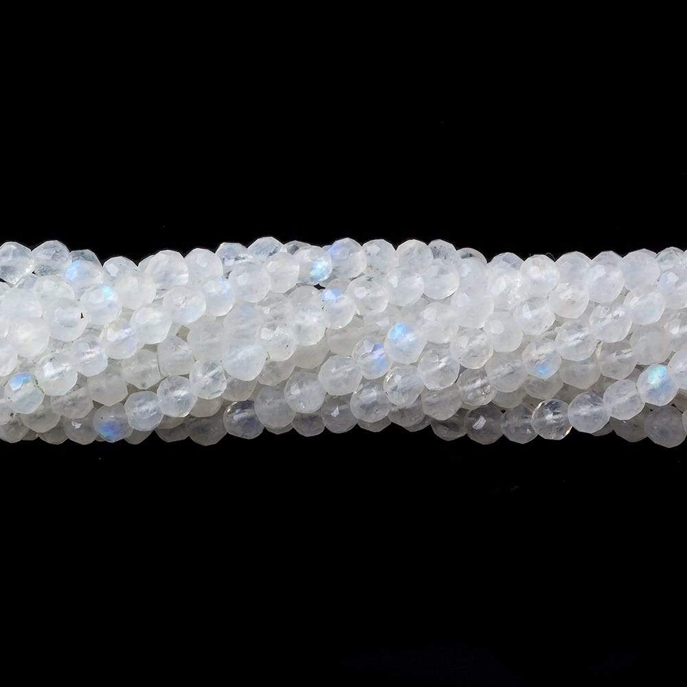 3-4mm Rainbow Moonstone Faceted Round Beads 14 inch 103 pcs (ONLINE ORDER ONLY)