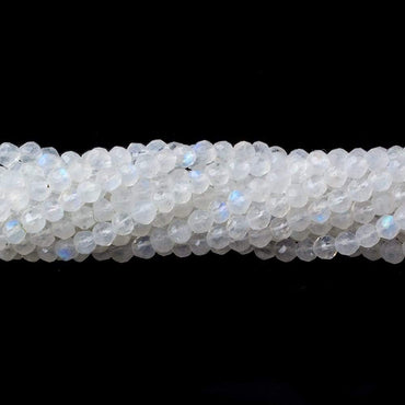 3-4mm Rainbow Moonstone Faceted Round Beads 14 inch 103 pcs (ONLINE ORDER ONLY)