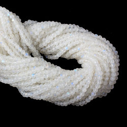 3-4mm Rainbow Moonstone Faceted Round Beads 14 inch 103 pcs (ONLINE ORDER ONLY)