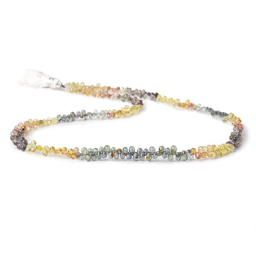3-4mm Rainbow Sapphire Petite Tear Drop Beads 15 inch 250 pieces (ONLINE ORDER ONLY)