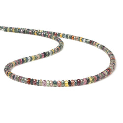 3-4mm Ruby & Fancy Sapphire faceted rondelles 16 inch 170 pieces (ONLINE ORDER ONLY)