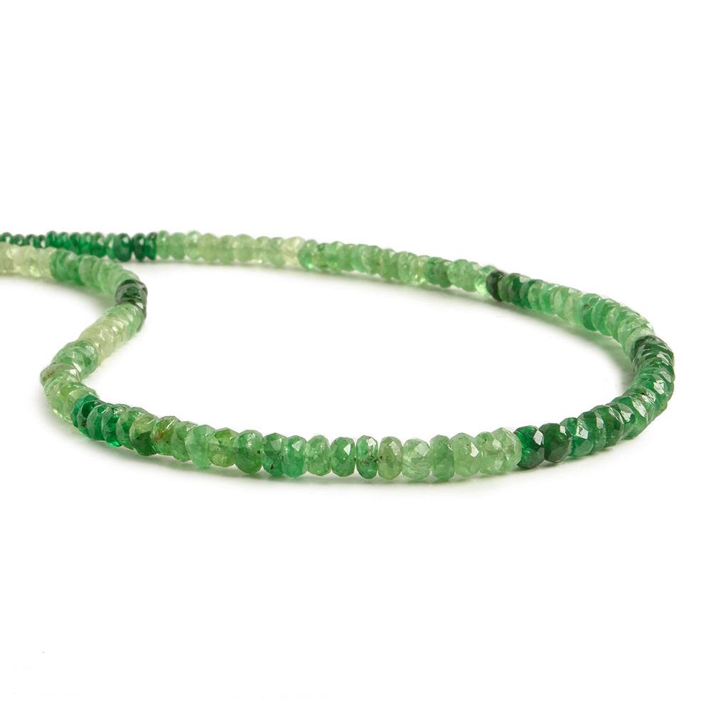 3 - 4mm Tsavorite Garnet Faceted Rondelle Beads 14 inch 168 pieces (ONLINE ORDER ONLY)