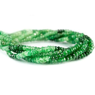 3 - 4mm Tsavorite Garnet Faceted Rondelle Beads 14 inch 168 pieces (ONLINE ORDER ONLY)