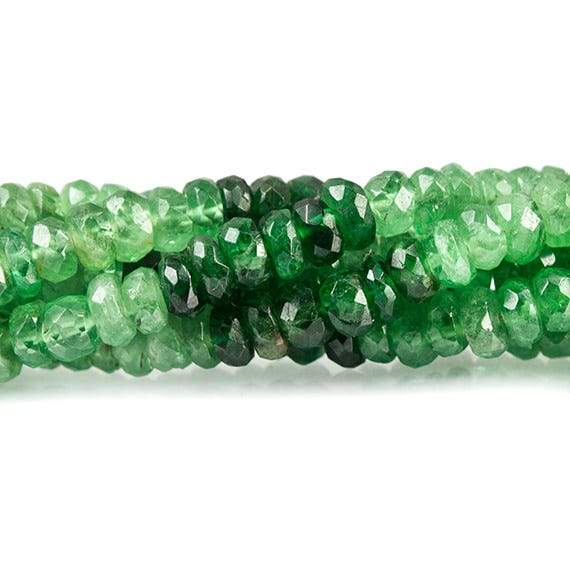 3 - 4mm Tsavorite Garnet Faceted Rondelle Beads 14 inch 168 pieces (ONLINE ORDER ONLY)