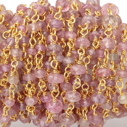 3-4mm Umba Sapphire Faceted Rondelles on Vermeil Chain (ONLINE ORDER ONLY)
