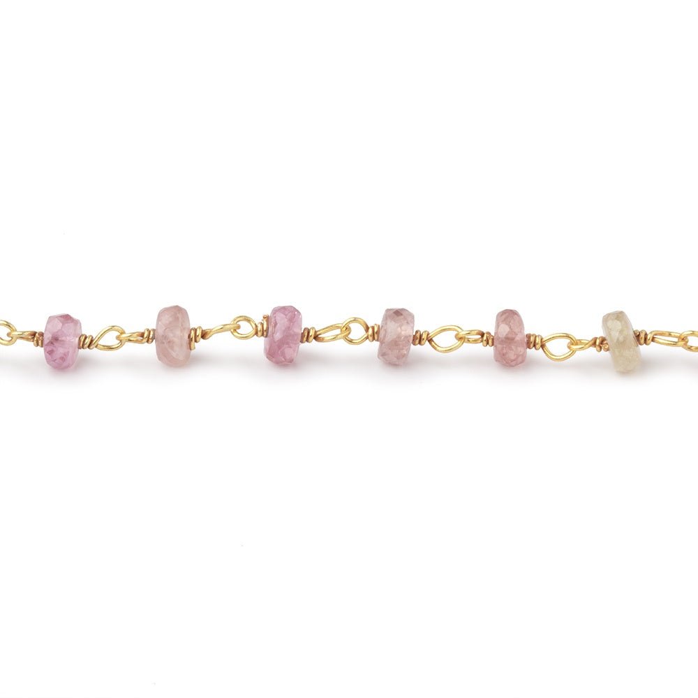3-4mm Umba Sapphire Faceted Rondelles on Vermeil Chain (ONLINE ORDER ONLY)