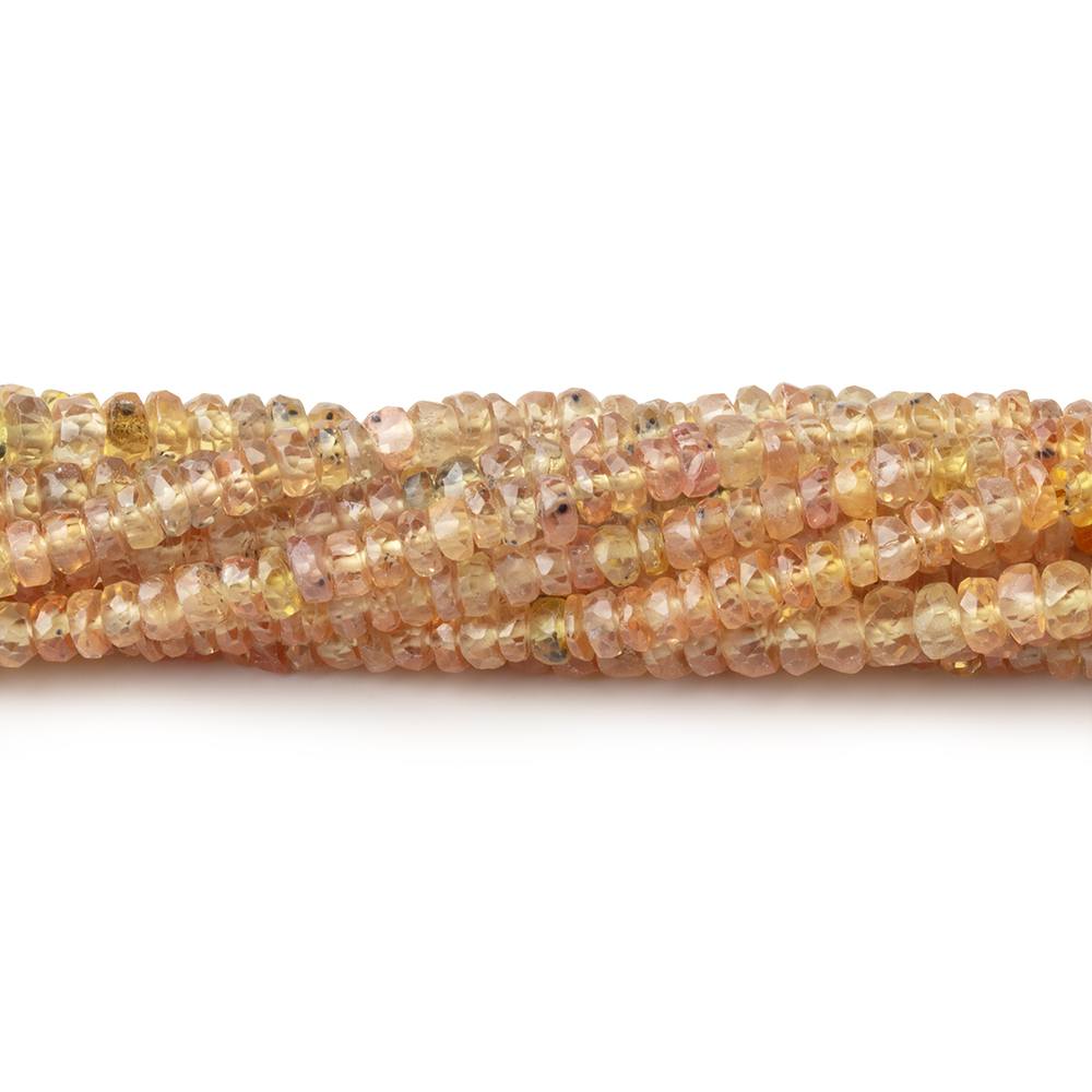 3-4mm Yellowish Orange Songea Sapphire Faceted Rondelles 16 inch 200 Beads (ONLINE ORDER ONLY)