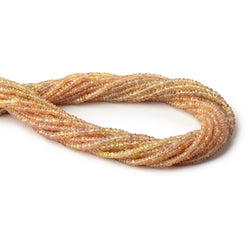 3-4mm Yellowish Orange Songea Sapphire Faceted Rondelles 16 inch 200 Beads (ONLINE ORDER ONLY)