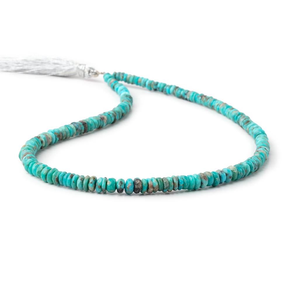 3-5.5mm Sleeping Beauty Turquoise Faceted Heishi Beads 15 inch 200 pieces AA (ONLINE ORDER ONLY)