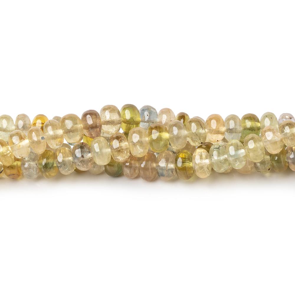 3-5.5mm Yellow Madagascar Sapphire Plain Rondelles 18 inch 178 Beads AA (ONLINE ORDER ONLY)