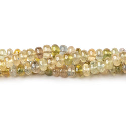 3-5.5mm Yellow Madagascar Sapphire Plain Rondelles 18 inch 178 Beads AA (ONLINE ORDER ONLY)