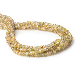 3-5.5mm Yellow Madagascar Sapphire Plain Rondelles 18 inch 178 Beads AA (ONLINE ORDER ONLY)