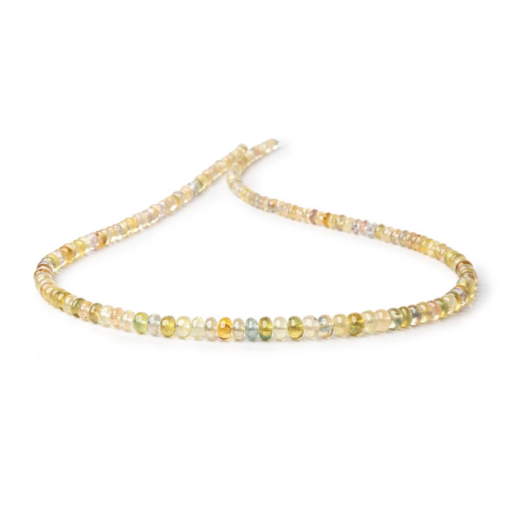 3-5.5mm Yellow Madagascar Sapphire Plain Rondelles 18 inch 178 Beads AA (ONLINE ORDER ONLY)