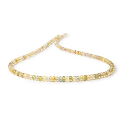 3-5.5mm Yellow Madagascar Sapphire Plain Rondelles 18 inch 178 Beads AA (ONLINE ORDER ONLY)