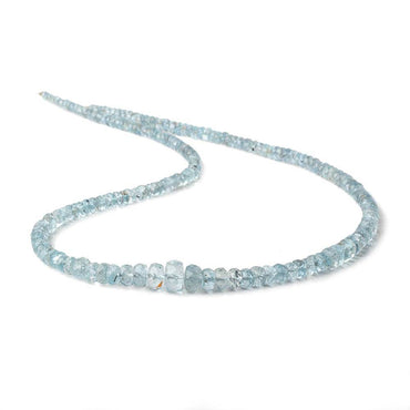 3-5mm Aquamarine faceted rondelle beads 16 inch 160 pieces A (ONLINE ORDER ONLY)