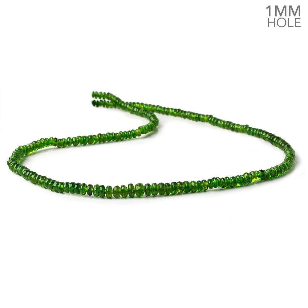4-5.5mm Chrome Diopside plain rondelle beads 17 inch 202 pcs 1mm large hole AA (ONLINE ORDER ONLY)