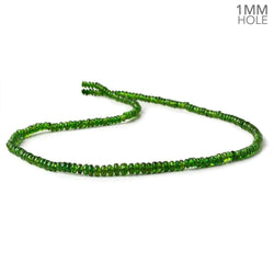 4-5.5mm Chrome Diopside plain rondelle beads 17 inch 202 pcs 1mm large hole AA (ONLINE ORDER ONLY)