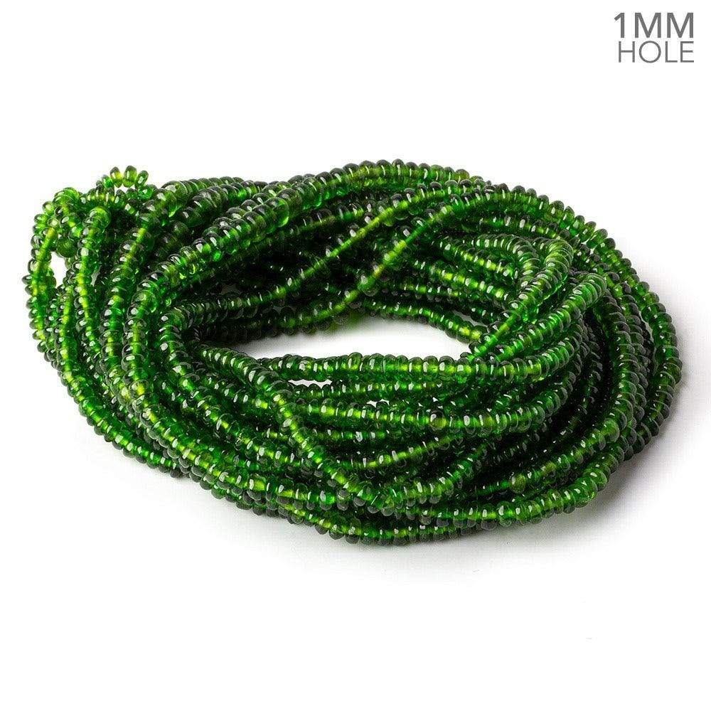 4-5.5mm Chrome Diopside plain rondelle beads 17 inch 202 pcs 1mm large hole AA (ONLINE ORDER ONLY)