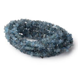 3-5mm Dark Blue Aquamarine Raw Crystal Beads 16 inch 185 pieces (ONLINE ORDER ONLY)