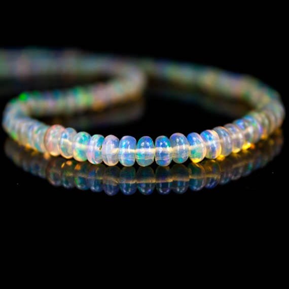 3-5mm Ethiopian Opal Plain Rondelle Beads 174 pieces (ONLINE ORDER ONLY)