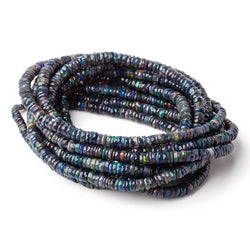 4-5mm Ethiopian Wollo Black Opal Faceted Heishi Beads 16 inch 270 pieces AA (ONLINE ORDER ONLY)
