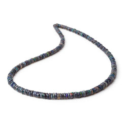 4-5mm Ethiopian Wollo Black Opal Faceted Heishi Beads 16 inch 270 pieces AA (ONLINE ORDER ONLY)