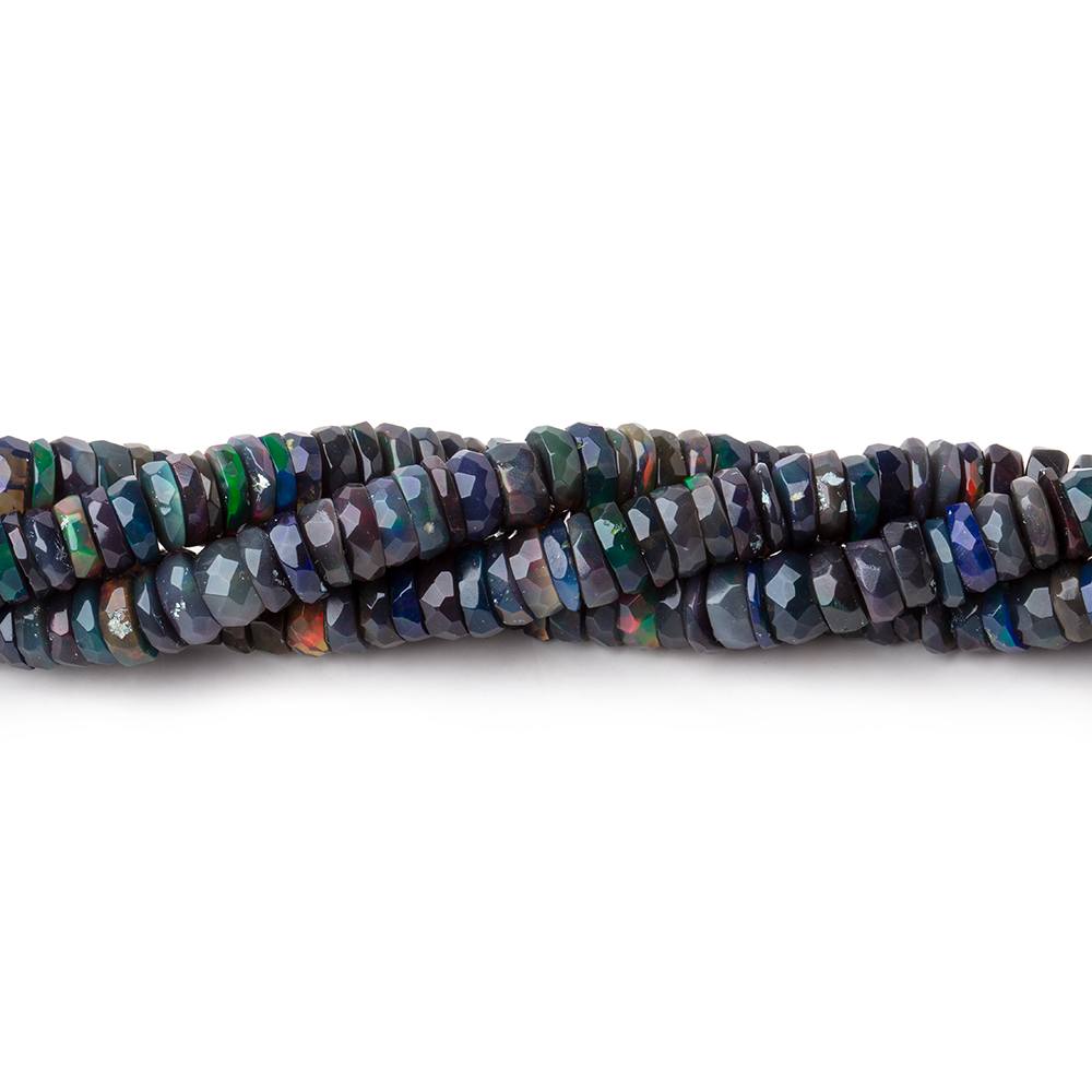 4-5mm Ethiopian Wollo Black Opal Faceted Heishi Beads 16 inch 270 pieces AA (ONLINE ORDER ONLY)