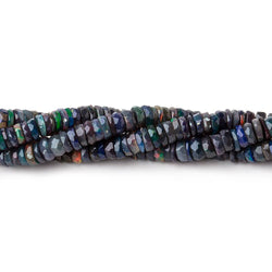 4-5mm Ethiopian Wollo Black Opal Faceted Heishi Beads 16 inch 270 pieces AA (ONLINE ORDER ONLY)
