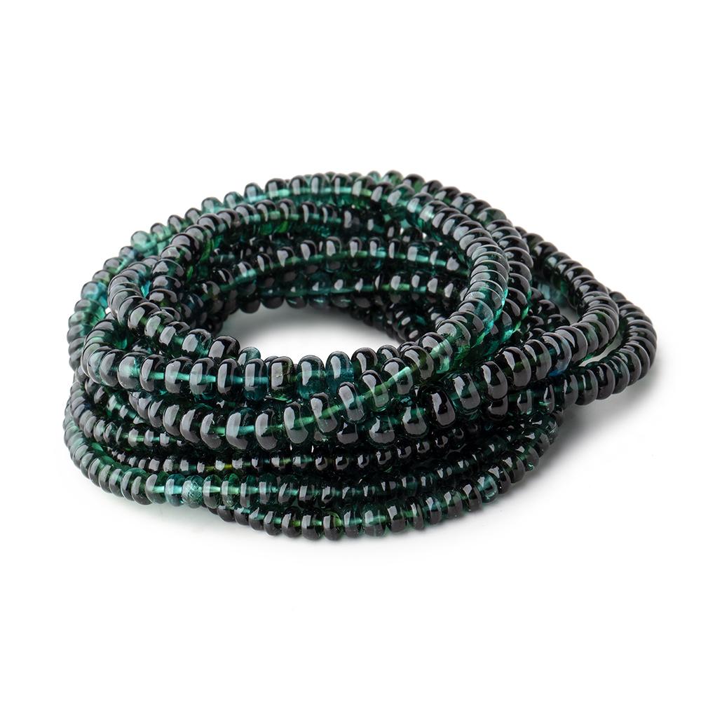 3-5mm Indicolite Blue & Chrome Green Tourmaline Plain Rondelles 18 inch 190 pieces AA (ONLINE ORDER ONLY)