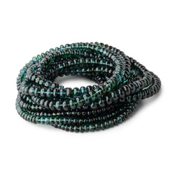 3-5mm Indicolite Blue & Chrome Green Tourmaline Plain Rondelles 18 inch 190 pieces AA (ONLINE ORDER ONLY)
