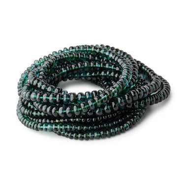 3-5mm Indicolite Blue & Chrome Green Tourmaline Plain Rondelles 18 inch 190 pieces AA (ONLINE ORDER ONLY)
