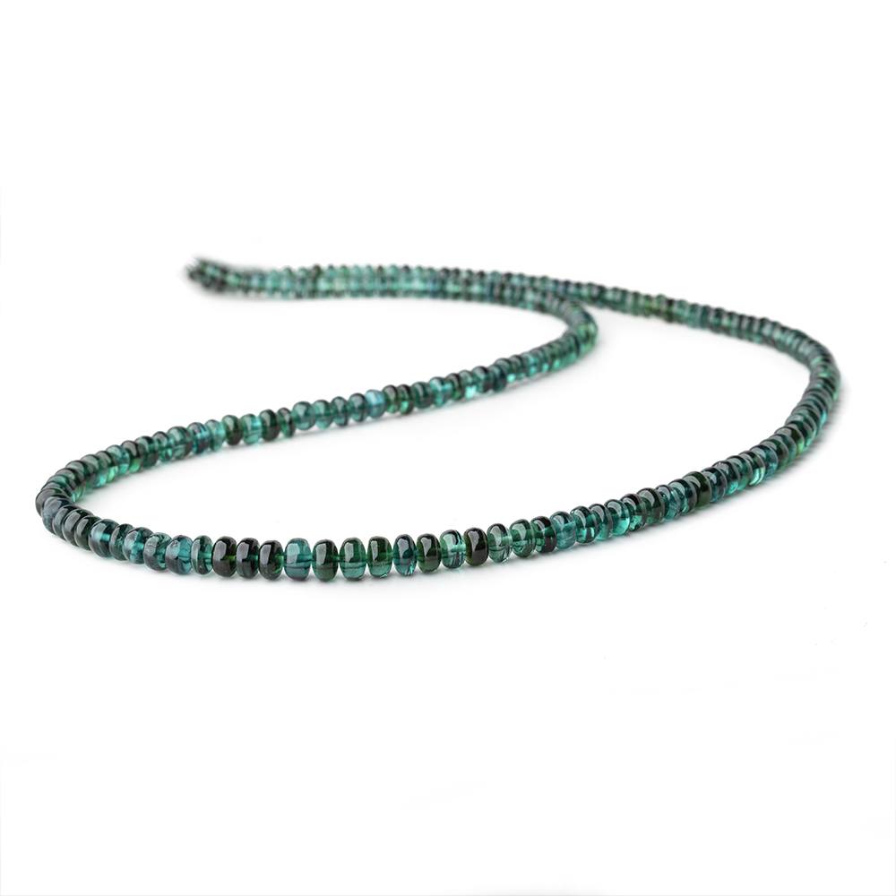 3-5mm Indicolite Blue & Chrome Green Tourmaline Plain Rondelles 18 inch 190 pieces AA (ONLINE ORDER ONLY)