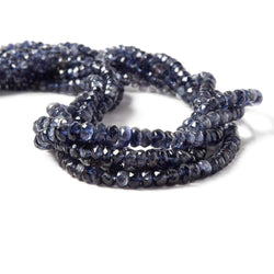 3-5mm Iolite Faceted Rondelle Beads 13 inch 130 pieces (ONLINE ORDER ONLY)