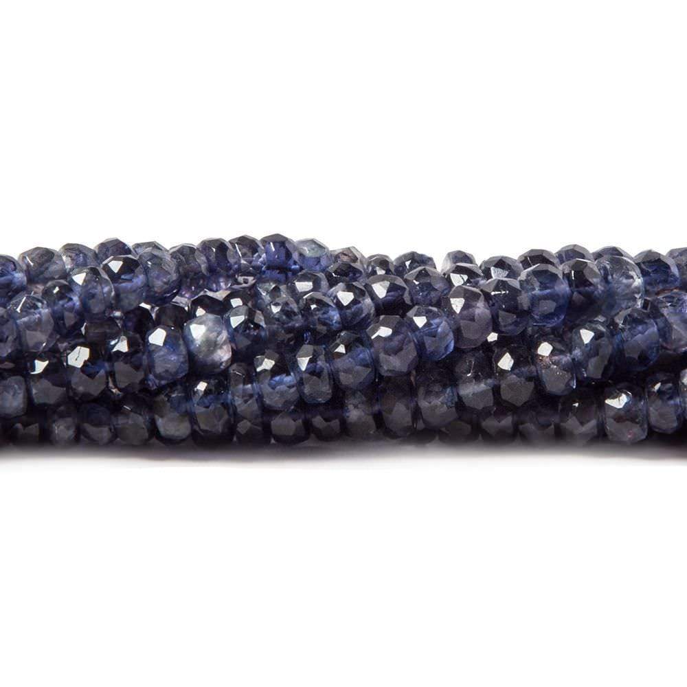 3-5mm Iolite Faceted Rondelle Beads 13 inch 130 pieces (ONLINE ORDER ONLY)