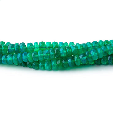 3-5mm Kelly Green Ethiopian Opal Faceted Rondelle Beads 16.5 inch 178 pieces (ONLINE ORDER ONLY)
