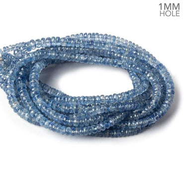 3-5mm Kyanite faceted rondelle beads 18 inches 218 pieces 1mm drill hole (ONLINE ORDER ONLY)