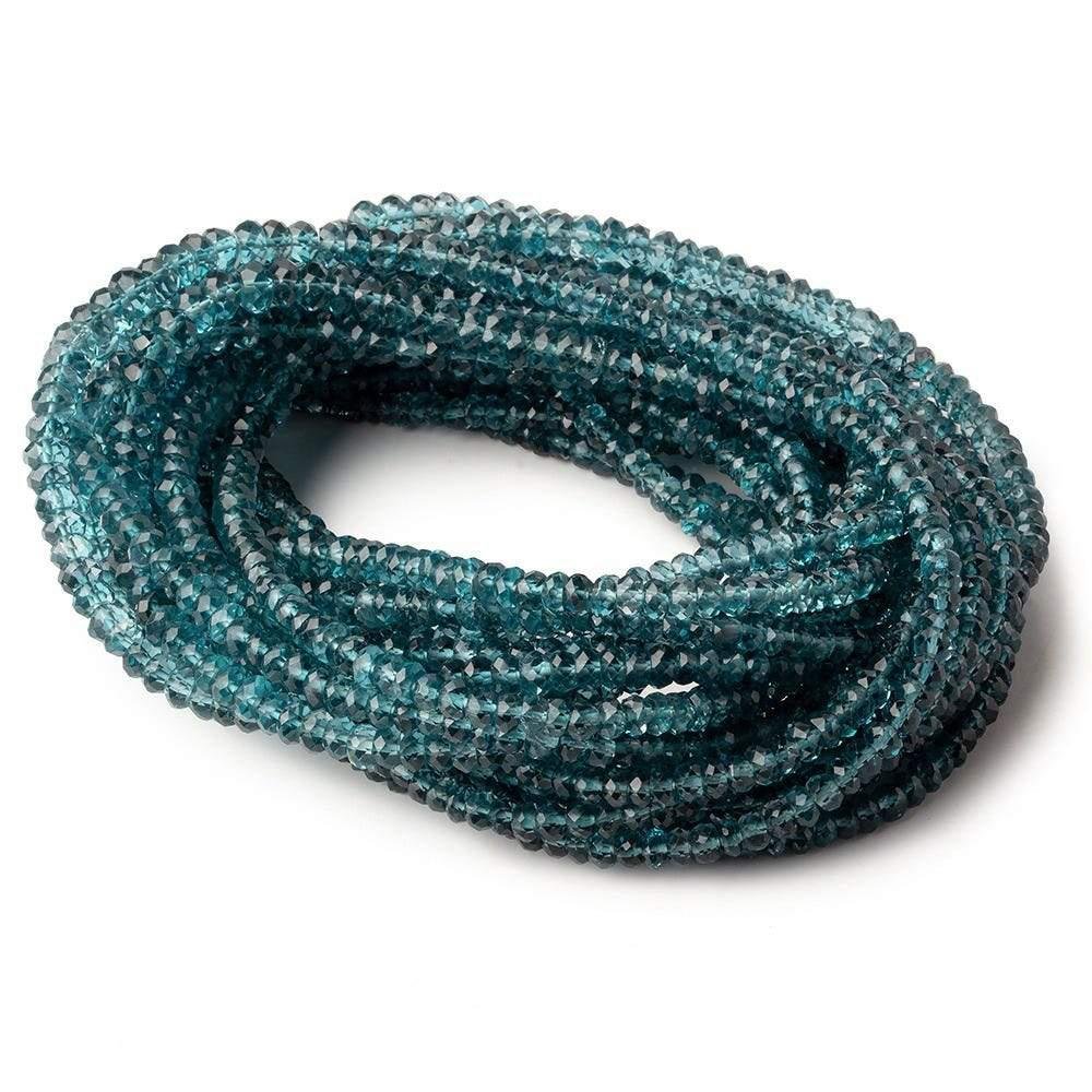 4-4.5mm London Blue Topaz faceted rondelles 18 inch 155 beads AA (ONLINE ORDER ONLY)