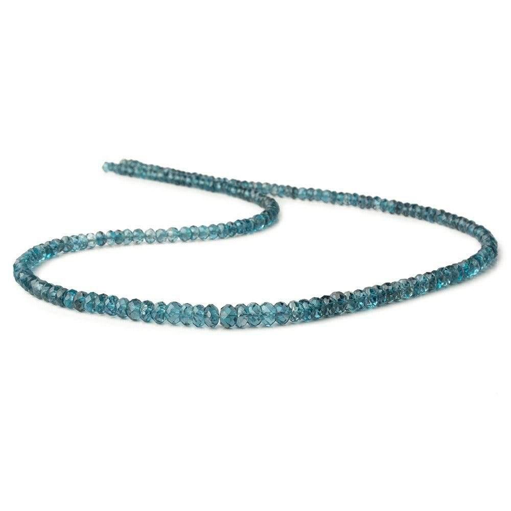 4-4.5mm London Blue Topaz faceted rondelles 18 inch 155 beads AA (ONLINE ORDER ONLY)