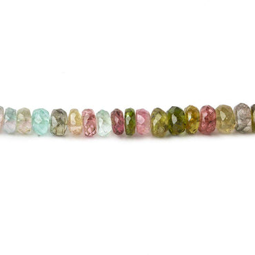 3-5mm Multi Color Tourmaline Faceted Rondelle Beads 16 inch 135 pieces (ONLINE ORDER ONLY)