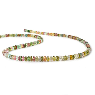 3-5mm Multi Color Tourmaline Faceted Rondelle Beads 16 inch 135 pieces (ONLINE ORDER ONLY)