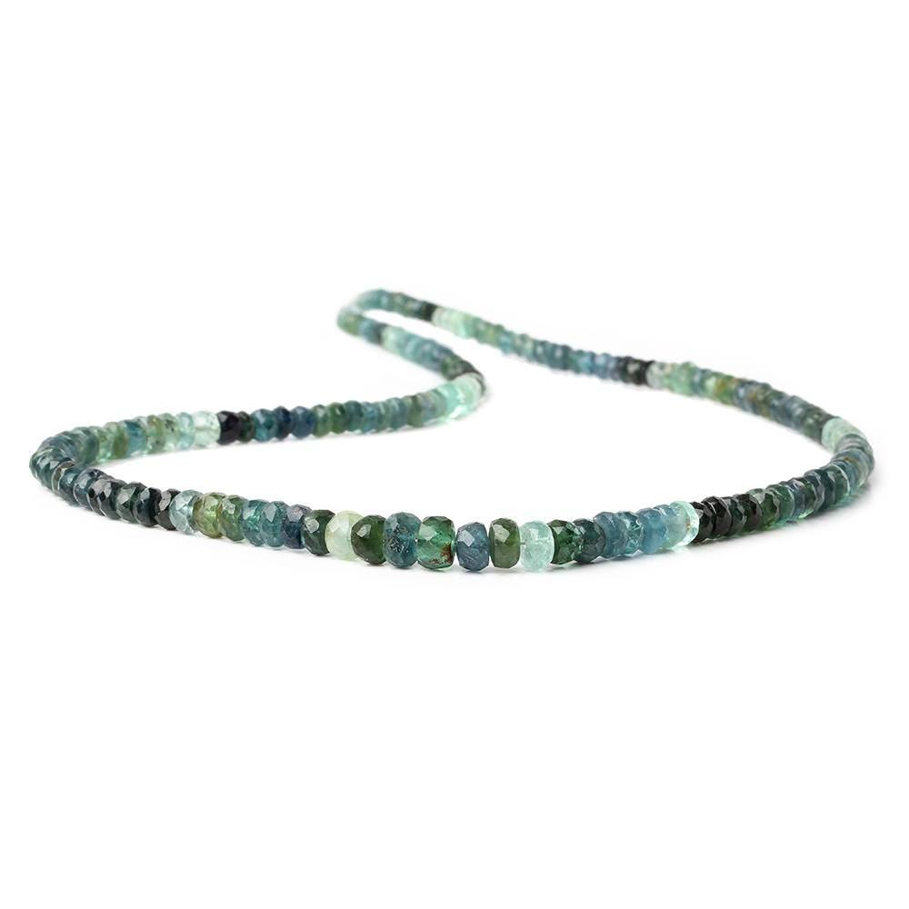 3-5mm Multi-tonal Indicolite Tourmaline Faceted Rondelles 176 pc 15 inch A (ONLINE ORDER ONLY)
