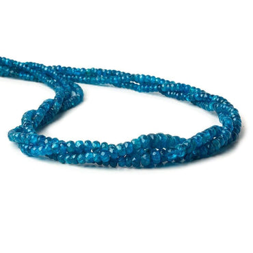 3-5mm Neon Blue Apatite Faceted Rondelle Beads 15.5 inch 156 pieces A (ONLINE ORDER ONLY)