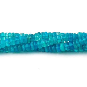 3-5mm Neon Blue Ethiopian Opal Plain Rondelle Beads 16 inch 193 pieces (ONLINE ORDER ONLY)