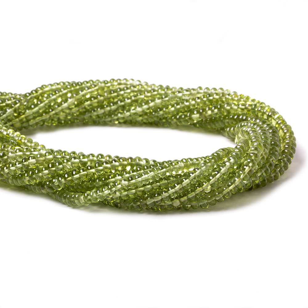 3-5mm Peridot Beads Plain Rondelle 13.5 inch 148 piecesAA (ONLINE ORDER ONLY)