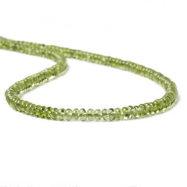 3-5mm Peridot Beads Plain Rondelle 13.5 inch 148 piecesAA (ONLINE ORDER ONLY)