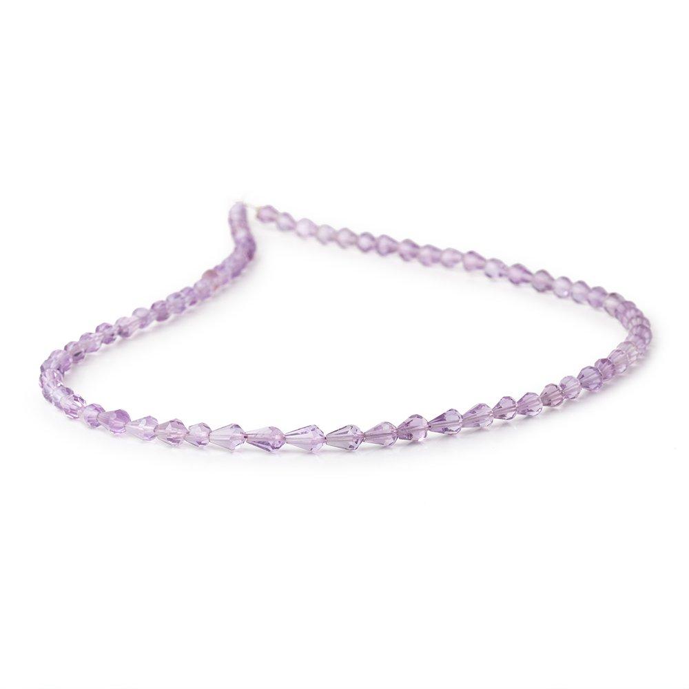 3-5mm Pink Amethyst Straight Drilled Faceted Tear Drop Beads 14.5 inch 58 pieces (ONLINE ORDER ONLY)
