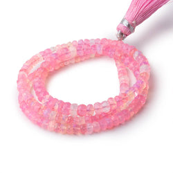 3-5mm Pink Ethiopian Opal Faceted Rondelle Beads 16 inch 169 pieces (ONLINE ORDER ONLY)